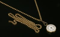 Lot 429 - A Swiss gold key wound fob watch