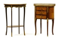 Lot 447 - A French Louis XVI style walnut and gilt metal mounted kidney shaped occasional table
