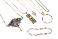 Lot 27 - A Clogau silver and Welsh gold topaz and diamond spray pendant