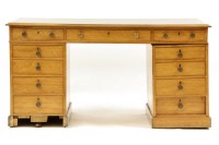 Lot 538 - A Victorian maple pedestal desk