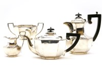Lot 105A - A silver four piece tea service