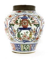 Lot 25 - A Chinese wucai pot
