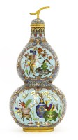 Lot 527 - A Chinese cloisonné double gourd vase