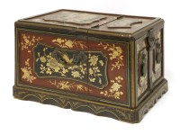 Lot 353 - A Chinese lacquered wood toilet box