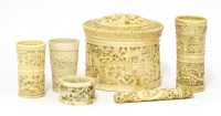 Lot 555 - A collection of Chinese ivories