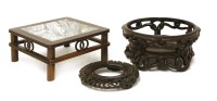 Lot 357 - A collection of three Chinese wood stands