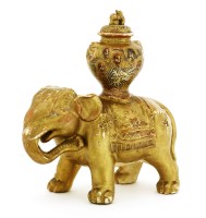 Lot 703 - A Japanese Satsuma ware elephant