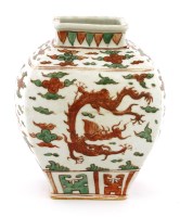 Lot 104 - A Chinese wucai jar