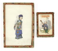 Lot 652 - Two sets of Chinese pith paper paintings