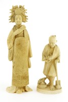 Lot 711 - A Japanese ivory bijin