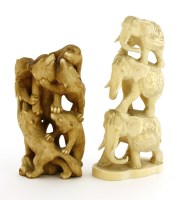 Lot 712 - A Japanese ivory okimono