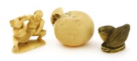 Lot 713 - A Japanese ivory okimono