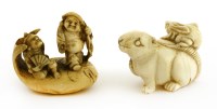 Lot 721 - Two Japanese ivory netsuke