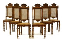 Lot 434 - A set of six Continental walnut dining chairs