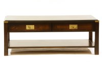 Lot 452 - A military style stained hardwood low table