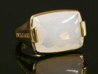 Lot 232 - A gold Bulgari 'Metropolis' chalcedony set cocktail ring