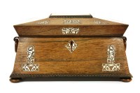 Lot 356 - A Regency rosewood and mother of pearl inlaid tea caddy