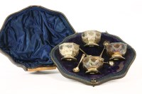 Lot 246 - A set of four silver octagonal salts