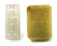 Lot 204 - Two Chinese jade sword sections