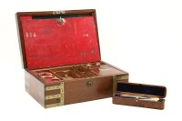 Lot 220 - A Victorian mahogany travelling toiletry box