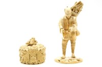 Lot 280 - A Japanese ivory box and cover