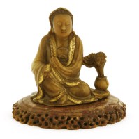 Lot 195 - A Chinese soapstone figure