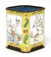 Lot 293 - A Chinese enamelled bronze brush pot