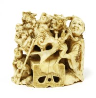 Lot 719 - A Japanese ivory okimono