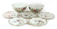 Lot 686 - A collection of Chinese famille rose dishes