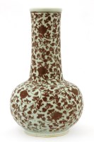 Lot 42 - A Chinese underglaze copper-red vase