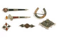 Lot 136 - Six Scottish hardstone or pebble brooches