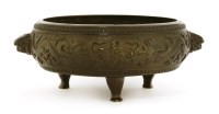 Lot 243 - A Chinese bronze tripod censer