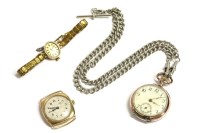 Lot 94 - A German silver open faced  fob watch
