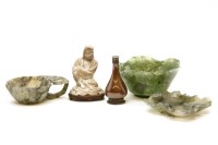 Lot 200 - Three Chinese carved stone dishes