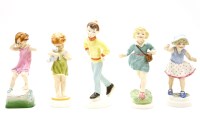 Lot 348 - Five Royal Worcester birthday porcelain figures