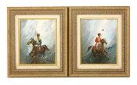 Lot 438A - Ben Maile (1922-2017) 
'RED TROOPER';
'BLUE TROOPER'
A pair
