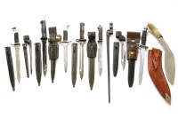 Lot 236 - A collection of military bayonets and daggers