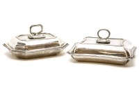 Lot 258 - Two silver entree dishes