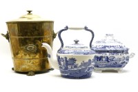 Lot 417 - Two large Spode Italian kettles