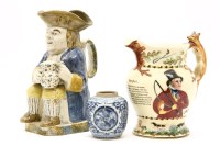 Lot 347 - A late 18th/early 19th century Ralph Wood type pearlware toby jug