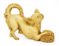 Lot 279A - A carved wooden figure of a chihuahua