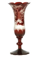 Lot 172 - A late 19th century Bohemian glass ruby flash spill vase