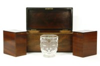 Lot 243 - A late George III mahogany and ebony strung tea caddy