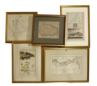 Lot 442 - NAPOLEONIC PRINTS/ Battle Plans/Maps: 6 mounted