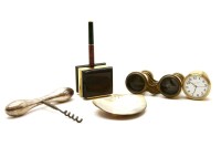 Lot 73 - A Tiffany brass cased desk clock