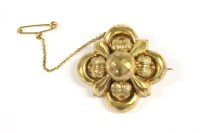 Lot 21 - A cased Victorian quatrefoil brooch