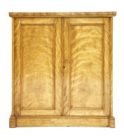 Lot 617 - A 19th century satin walnut dwarf linen press