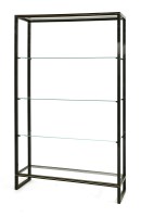 Lot 571 - A Pierre Vandel black lacquered shelving unit