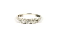 Lot 13 - A white gold five stone graduated old Swiss cut diamond ring