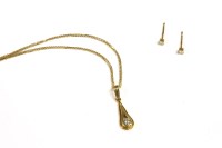 Lot 50 - A single stone diamond drop pendant